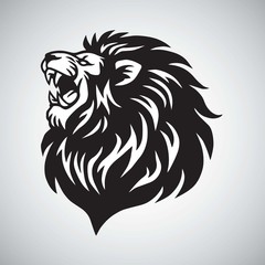 Lion Roaring Vector Mascot Logo Template