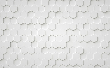 Abstract 3d hexagons background design, 3d rendering,conceptual image.