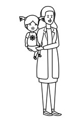 young mother with little daughter