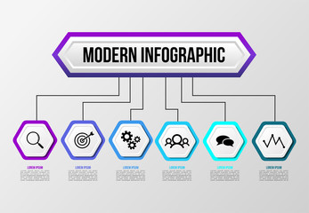 Vector Infographics Elements Template Design . Business Data Visualization Timeline with Marketing Icons most useful can be used for presentation, diagrams, annual reports, workflow layout