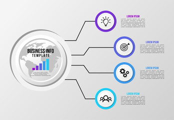 Vector Infographics Elements Template Design . Business Data Visualization Timeline with Marketing Icons most useful can be used for presentation, diagrams, annual reports, workflow layout