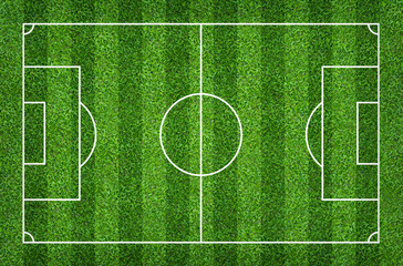 Football field or soccer field for background. Green lawn court for create game.