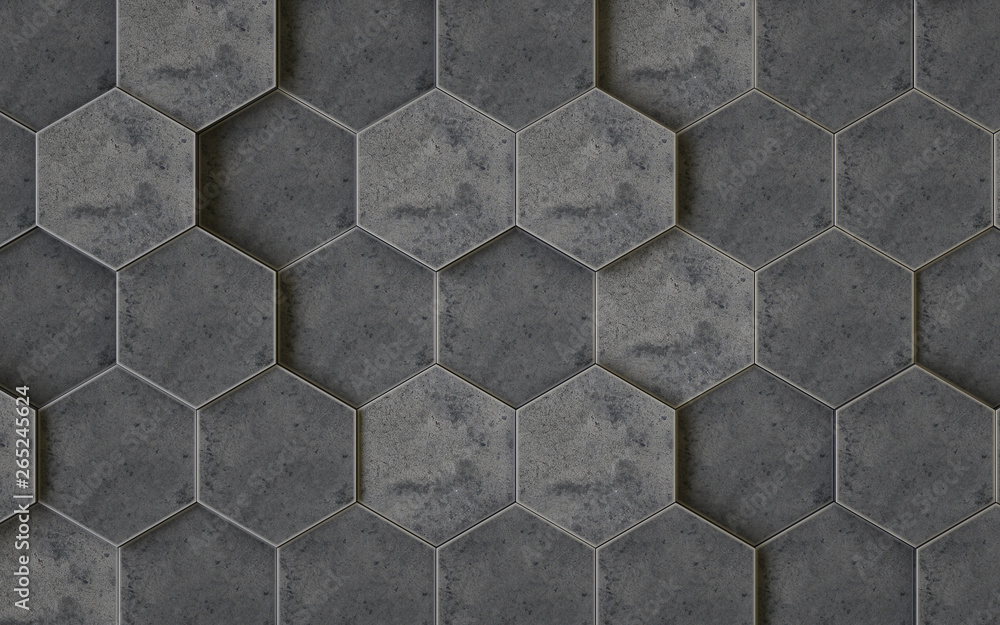 Aufkleber abstract 3d hexagons background design, 3d rendering,conceptual image.