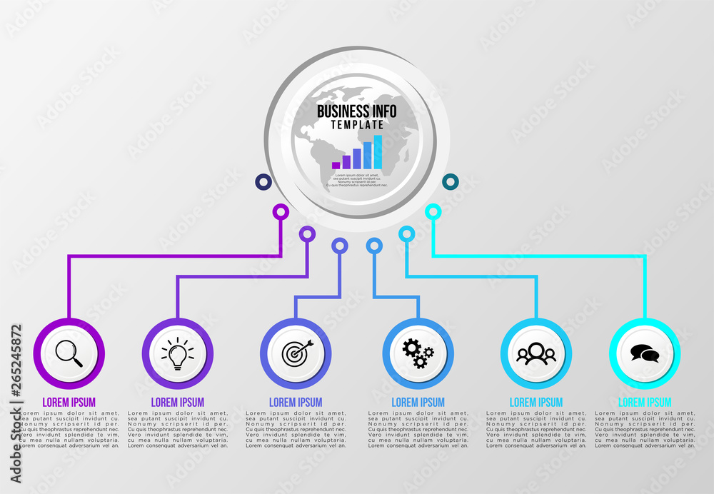 Fototapete vector infographics elements template design . business data visualization timeline with marketing i