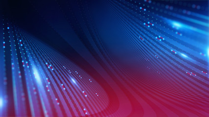 Fototapeta premium Geometric landscape and Futuristic digital blockchain fintech technology.