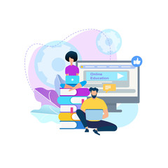 Young People Stydying Together. Online Courses.