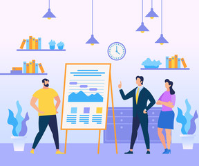 Business Coach Person in Blue Suit Teaching People