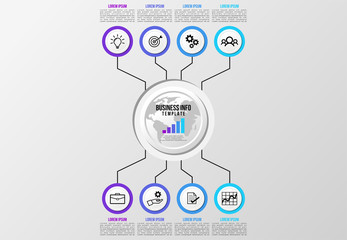 Vector Infographics Elements Template Design . Business Data Visualization Timeline with Marketing Icons most useful can be used for presentation, diagrams, annual reports, workflow layout