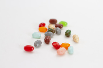 colorful candy caramel on white background