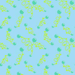 Hand drawn berries and leaves. Vector hand drawn seamless pattern for textile, wrapping paper, fabric, wallpaper, web etc.