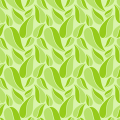 Fototapeta premium Flat vector seamless patterns with simple leaves on colored background for textile, prints, wallpaper, wrapping, web etc.