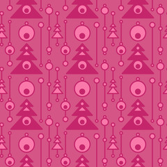 Abstract christmas trees on seamless pattern. Geometric flat ornament for textile, prints, wallpaper, wrapping paper, web etc.