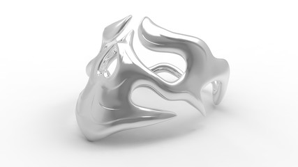 platinum ring in the form of skull