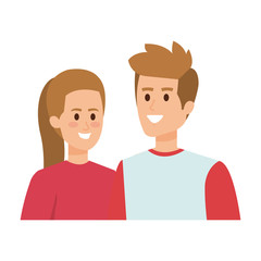 young couple avatars characters