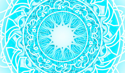 Decorative design element. Patterns with geometric ornament. Circular ornamental symbol. Islam, Arabic and Indian, ottoman motifs. 3D rendering