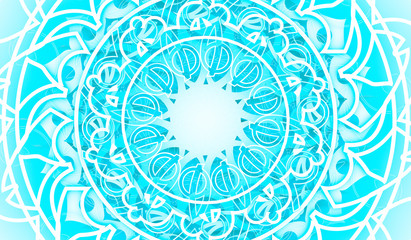 Decorative design element. Patterns with geometric ornament. Circular ornamental symbol. Islam, Arabic and Indian, ottoman motifs. 3D rendering