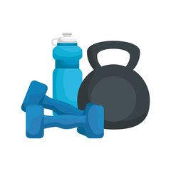 weight lifting dumbbell with water bottle