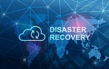 Disaster Recovery Cloud Server Data Loss Prevention Concept Background