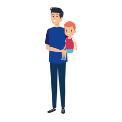 young father with son characters