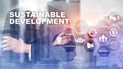Sustainable development, ecology and environment protection concept. Renewable energy and natural...