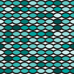 Fototapeta premium Seamless pattern with dots of various shades of green on white background.