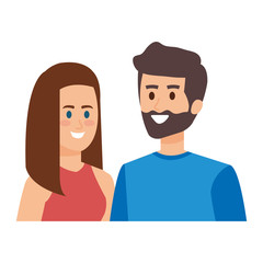 young couple avatars characters