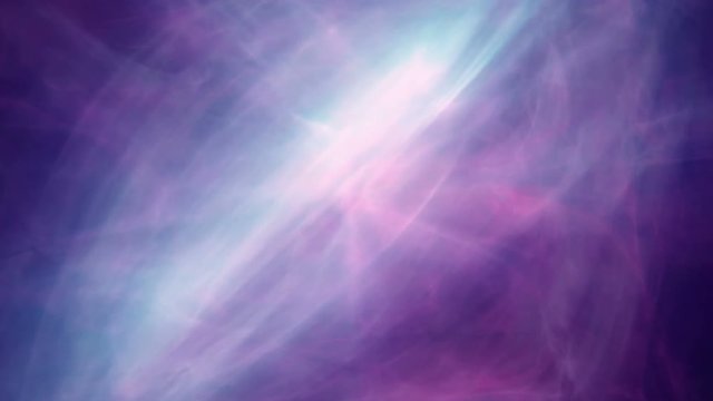 Fractal flame, gas, nebula, smoke or plasma. Looping abstract animation. Soft evolving curves. Background or screen saver. Purple, blue, pink, magenta, white.