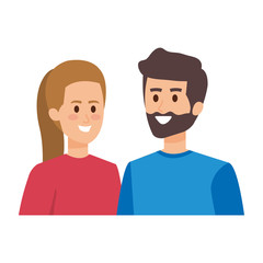 young couple avatars characters