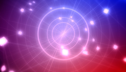 Molecule And Communication Background. Brochure or web banner design. Lines and spheres. Medical, technology, chemistry, science relative. Shallow depth of field. 3D rendering.