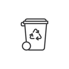 Recycle bin line icon. linear style sign for mobile concept and web design. Trash bin outline vector icon. Ecology symbol, logo illustration. Pixel perfect vector graphics