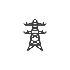 Electric tower line icon. linear style sign for mobile concept and web design. Transmissions tower outline vector icon. Symbol, logo illustration. Pixel perfect vector graphics