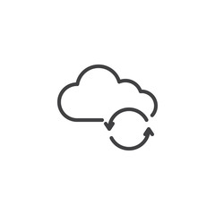Cloud recycle line icon. linear style sign for mobile concept and web design. Cloud sync outline vector icon. Symbol, logo illustration. Pixel perfect vector graphics