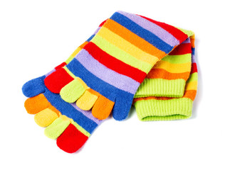 socks with fingers isolated