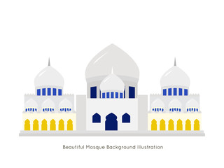 Modern Building  Mosque isolated in  Flat design