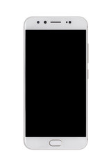 modern touch screen smartphone isolated on white background.