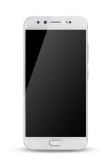 modern touch screen smartphone isolated on white background.