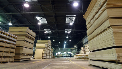 Production of laminated fiberboard. Fibreboard sheets for furniture production