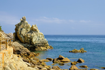 Detail of Costa Brava at LIoret de Mar, Spain