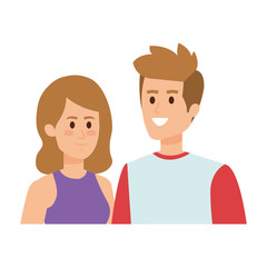 young couple avatars characters