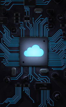 Cloud computing and network security concept, 3d rendering,conceptual image.