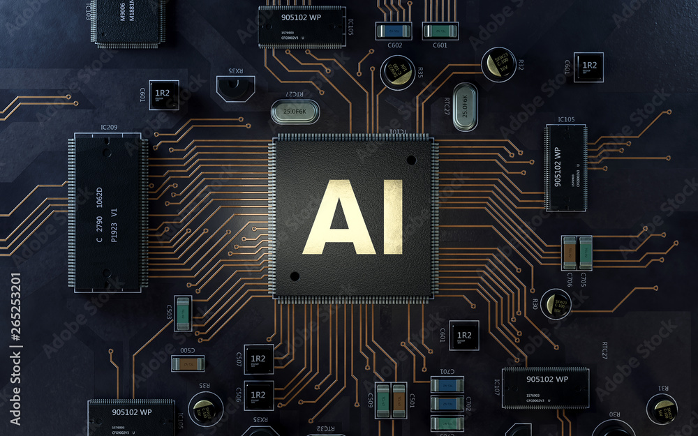 Poster ai, artificial intelligence concept,3d rendering,conceptual image.