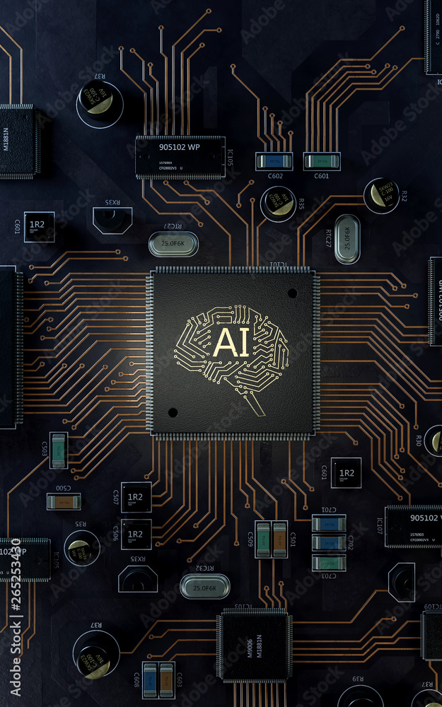 Poster ai, artificial intelligence concept,3d rendering,conceptual image.
