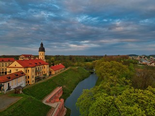 Naklejka premium Aerial view of Nesvizh in Minsk region of Belarus
