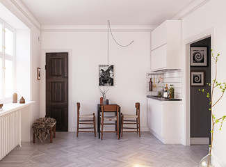 scandinavian style kitchen design.