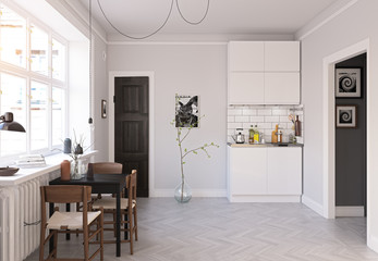 scandinavian style kitchen design.