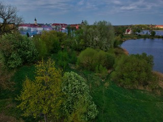 Fototapeta na wymiar Aerial view of Nesvizh in Minsk region of Belarus