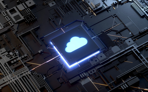 Cloud computing and network security concept, 3d rendering,conceptual image.