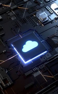 Cloud computing and network security concept, 3d rendering,conceptual image.