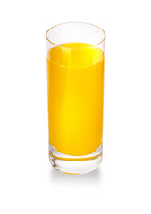 Orange juice glass, isolated