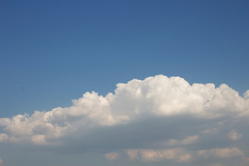 Bright blue sky with white clouds for background or wallpapers